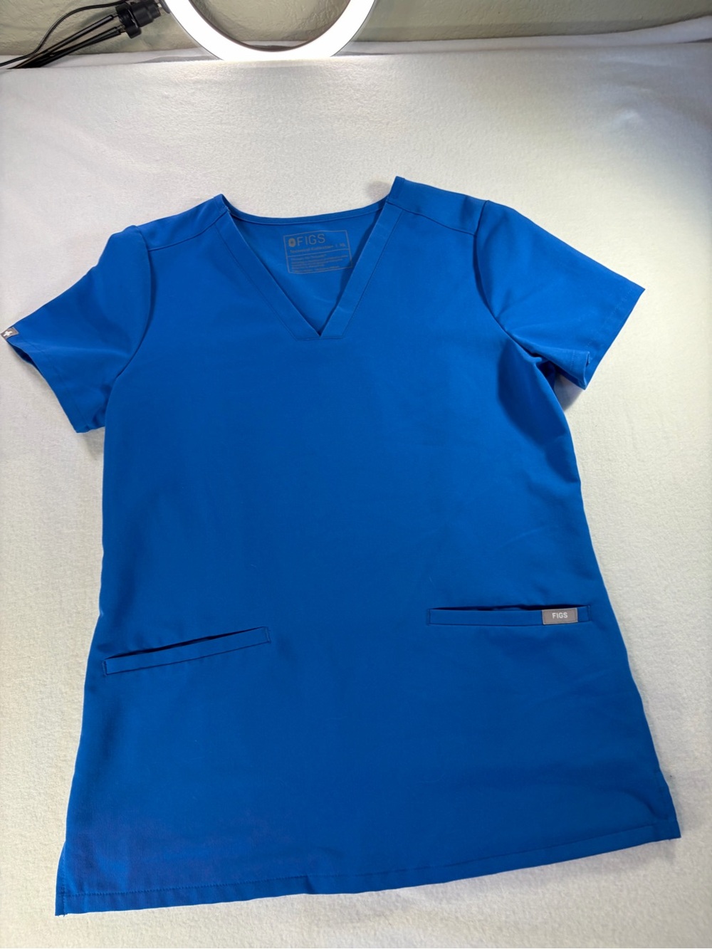 Figs Women's V-Neck Scrub Top in Royal Blue